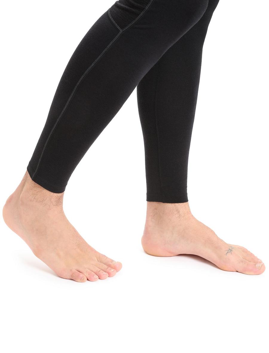 Base Layers Icebreaker BodyfitZone™ Merino 200 Zone Thermal Leggings Męskie Czarne | PL 1574WNBY